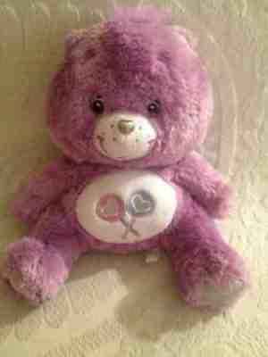 12" Rare Purple Share Care Bear Swarovski Crystal Sterling Silver Plush Stuffed