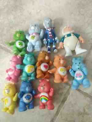 Lot of 12 Vintage 1983 AGC Care Bears PVC Poseable Figures