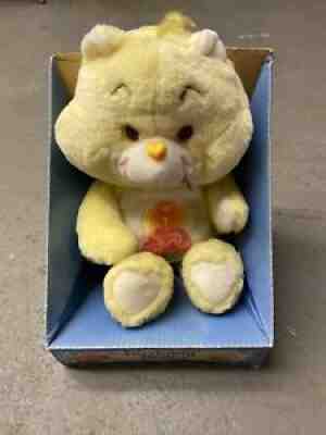 Vintage Care Bear Yellow Happy Birthday 1983 Cupcake Plush Stuffed Animal 13