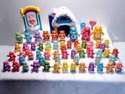 HUGE Vintage 80s Plastic PVC Care Bear Lot With Accessories - 65 Pieces Total