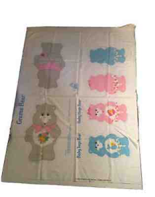Care Bears 1984 Fabric Panel Grams Bear Baby Hugs Baby Tugs Bears Cut Out Pillow