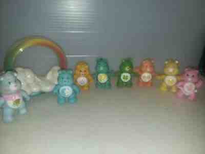 1980'S CARE BEARS 8 FIGURES & 1 RAINBOW ROLLER CLOUD CAR, LOT. Great Condition!!