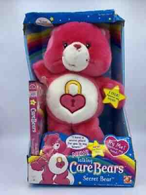 NIB Care Bears Secret Bear Talking Kenner Stuffed Pink Plush DVD Included
