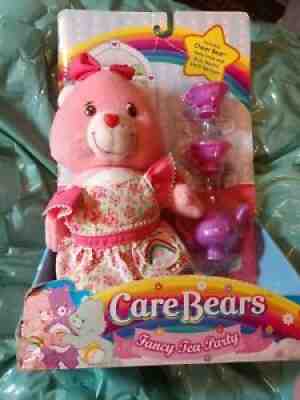 2005 The Care Bears Plush With Cheer Bear Party Dress Teapot & 2 Tea Cups NIB