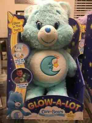 CARE BEARS Bedtime Bear GLOW-A-LOT glow plush stuffed shooting star stars NIB 