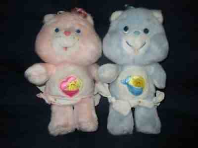 Vintage Original Care Bears Stuffed Plush Baby Hugs & Baby Tugs EUC