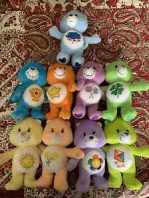 Care Bear bears Plush Doll Collection Lot Of 9 Vintage Stuffed Animals