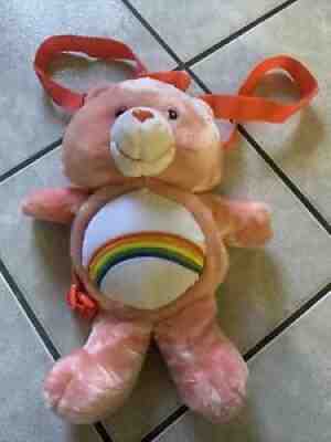 Care Bears Cheer 2003 Pink Plush Backpack FREE SHIPPING