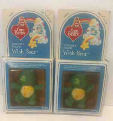 Vintage 1984 Poseable Figure Care Bear Wish Bear New In Package # 60410 Lot Of 2