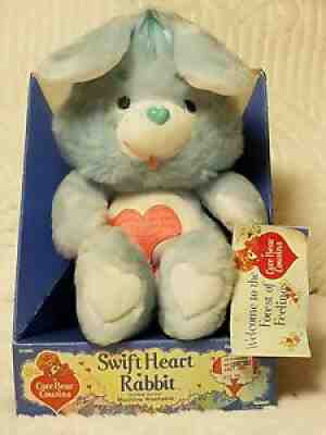 Vintage 1984 Care Bear Cousins Swift Heart Rabbit 1984 Stuffed Plush Toy