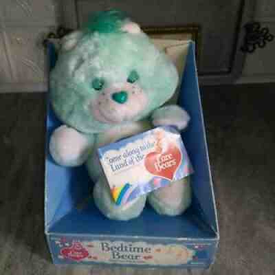 Vintage NEW NIB NOS 1984 Bedtime Bear Care Bear Plush Toy in Box Kenner Teddy