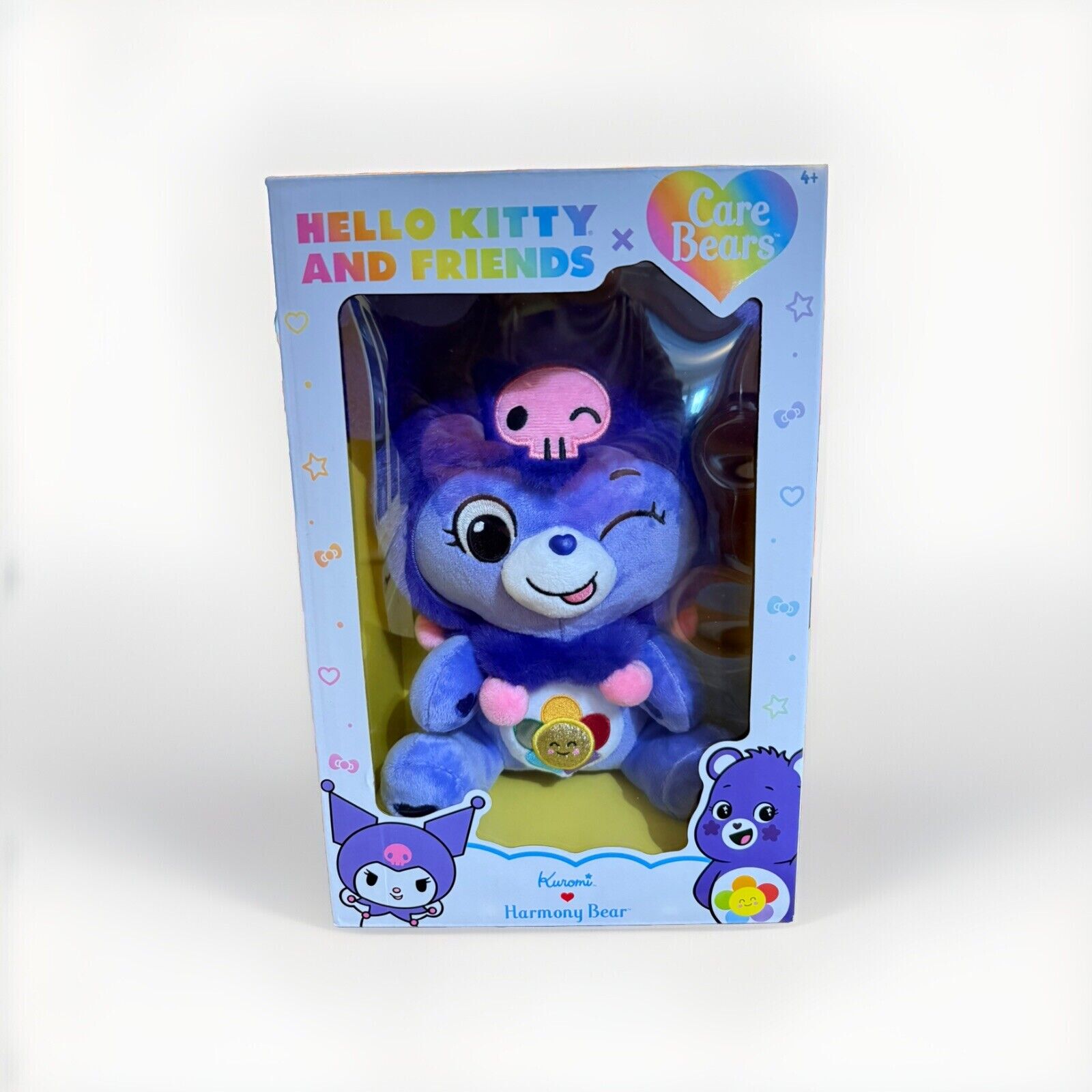Care Bears x Hello Kitty , Harmony Bear as Kuromi, 10" Collectible Plush