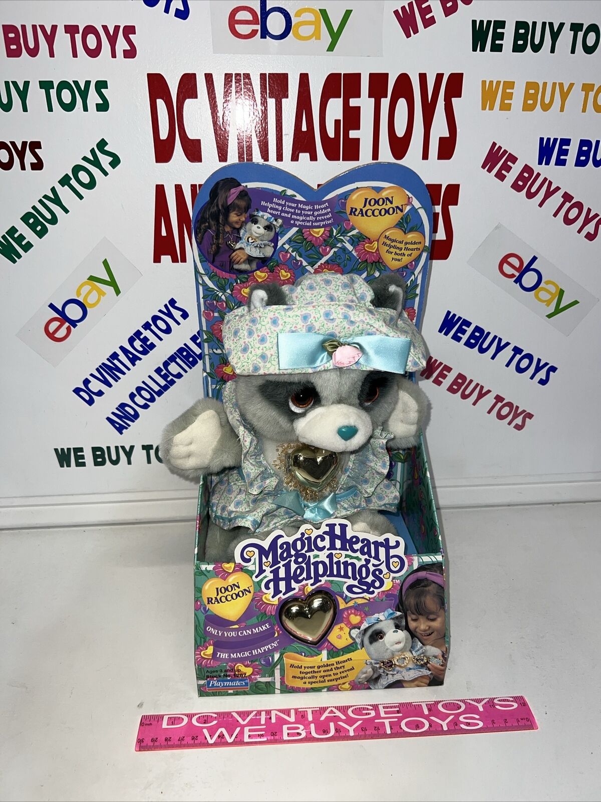 JOON RACCOON Magic Heart Helplings Playmates MiB Rare K/O Care Bear Cousins '94