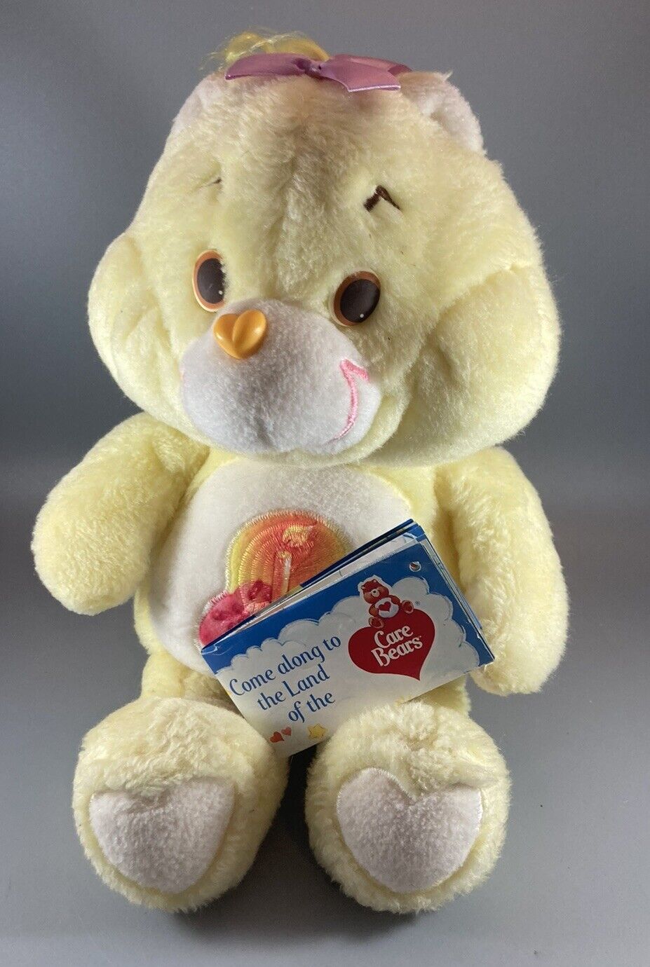 VTG Kenner Care Bears BIRTHDAY CARE BEAR 1984 Yellow 18” Cupcake Candle Tag