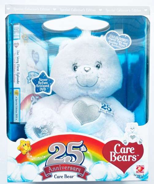 Care Bears 25th Anniversary Tenderheart Plush White Silver Swarovski Crystal