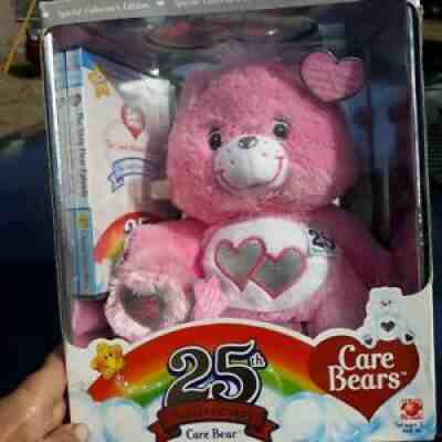 Care bears 25th anniversary pink with Swarovski crystal and sterling silver...