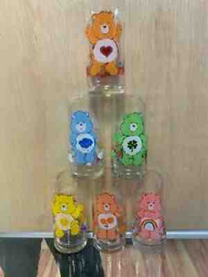Pizza Hut Drinking Glasses Complete Set of 6 (Care Bears, American Greetings)
