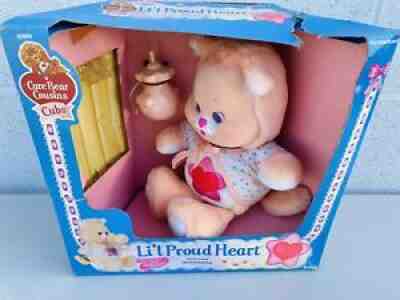 1986 Kenner Care Bears Cubs Liâ??l Proud Heart With Bottle In Original Box