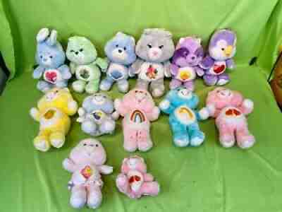 Lot of 13 Vintage Plush Care Bears - Sunshine Bear, Wish Bear, Cheer Bear, Etc!