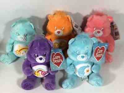 NWT Care Bears 7â? Sitting Plush Set Of 5 Best Friend Bedtime Wish Love A Lot