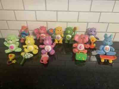 Vintage Care Bears Poseable Figures Lot 10 With Accessories 1980s Kenner
