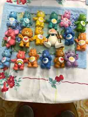VINTAGE 1980's LOT OF 16 CARE BEARS AND FRIENDS VINYL FIGURES 3 1/4