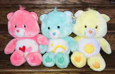 3 Jumbo 20â? Care Bears Lot Wish Love A Lot Funshine Plush Stuffed Animals