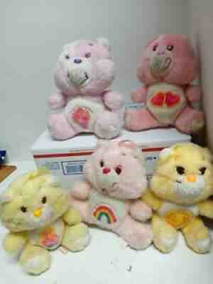 1980s Kenner Care Bears Lot of 5 Bears- Vintage Stuffed Plush 7 inches