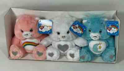 NEW Care Bears 3pc Cheer Bedtime White Tenderheart Silver Accented 5â?