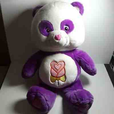 Jumbo Giant Polite Panda Bear Care Bears Cousins Plush 2005 27 Inches Purple