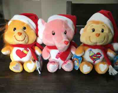 Lot of 3 Care Bear Cousins Christmas Holiday 8â? Plush with Tags 2004 RARE