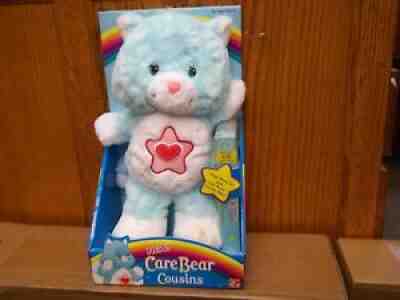 Play Along Care Bears Cousins 2004 Proud Heart Cat Plush & VHS tape (BOX#9)