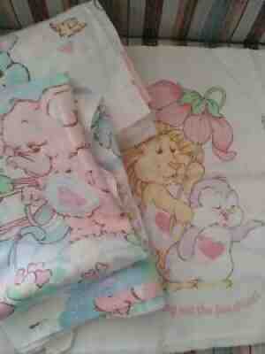 Vintage Care Bears Cousins Twin Sheet Set 1985 Fitted Flat Pillowcase