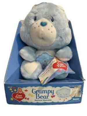 NEW IN BOX 1983 CARE BEAR Grumpy Bear Plush Kenner, w/tag booklet Blue