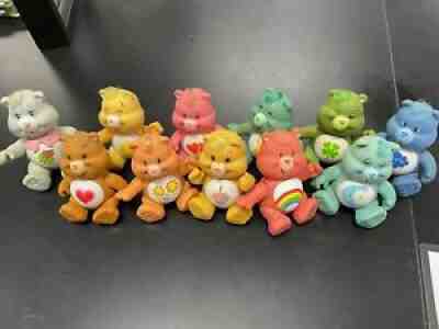 Vintage 1984 Care Bears PVC Poseable Figures Lot of 10
