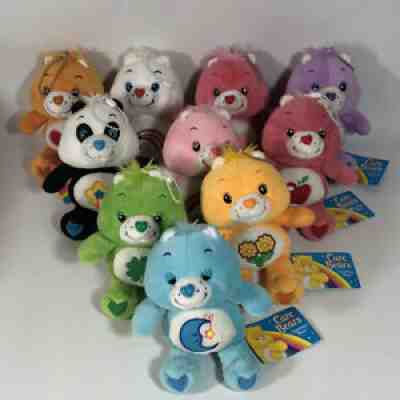 NWT Care Bears 8â? Set Of 10 Japan Amusement Game Prizes 2009 Panda Smart Heart