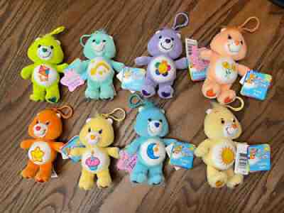 LOT of 8 Care Bears 2003 Plush Clip Keychains with tags 5