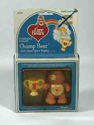NIB Vintage Care Bears Posable Champ Bear w/ Trophy Accessory