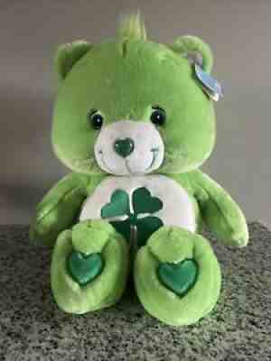 NWT Jumbo Green Care Bear Plush 24â? Shamrock Good Luck Bear Clover ð?? 2003