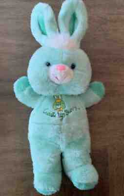 Vtg 1984 Animal Toys Cuddle Up Bunny Rabbit Friend Green 18