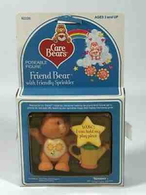 NIB Vintage Posable Care Bears FRIEND BEAR w/ Friendly Sprinkler Accessory