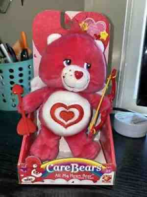 Pink Care Bears Plush All My Heart Bear Cute Cuddling Small Valentine New NIB