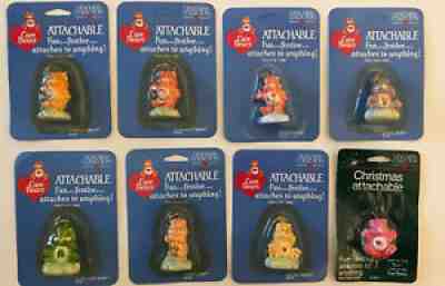 1985 (Lot of 8) Care Bears Attachable Key Chains American Greetings All new! (G)