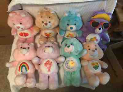 Lot of 7 Vintage Care Bears Stuffed Plush 1983 Plus One Care Bear 2018