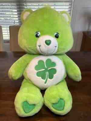 Care Bears HUGE 28â? Good Luck Bear 2003 Plush! Green Shamrock RARE! Play Along