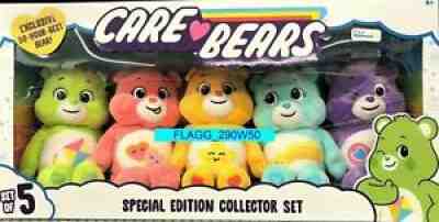 Care Bears Exclusive Special Edition Collector Set Of 5 Plush Do-Your-Best Bear