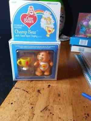 Vintage Care Bears Poseable champ bear with trophy 1985 NIB