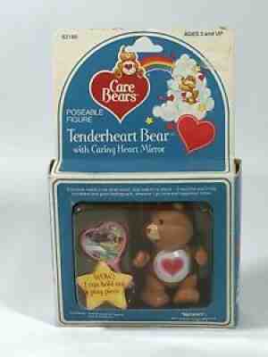 NIB Vintage Care Bear Posable Figure Tenderheart w Caring Heart Mirror Accessory