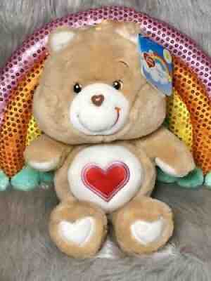 NWT Care Bears Tenderheart Bear Rare Brown Version 20th Anniversary Medium 12â?