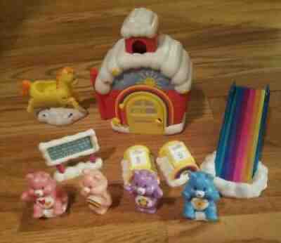 Care Bears Care-A-Lot School House Play Set- 4 Figures & playground